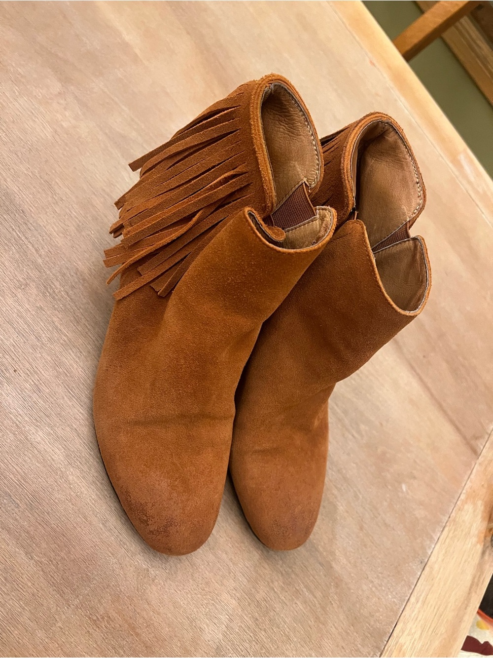 Repetto Suede Fringe Ankle Boots - Brown